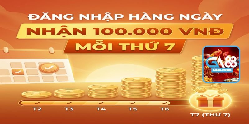 Khuyến Mãi Đăng Nhập Hàng Ngày - 100K Mỗi Thứ 7